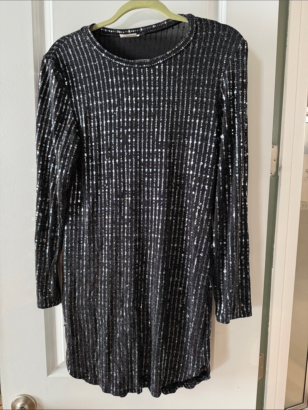 B Darlin Black Sequin Long-Sleeve Mini Dress